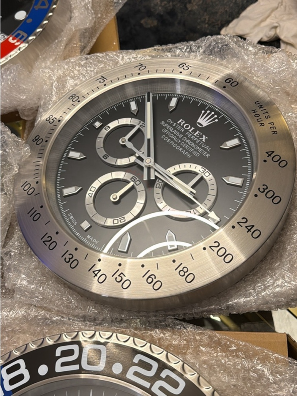 RLX Daytona black dial wall clock